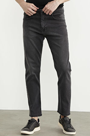 Skinny Fit Normal Bel Jean Pantolon - Koyu Gri