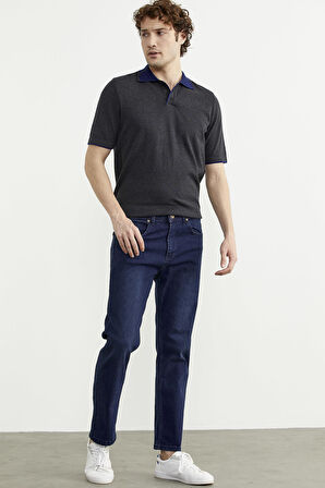 Skinny Fit Normal Bel Jean Pantolon - Koyu Mavi