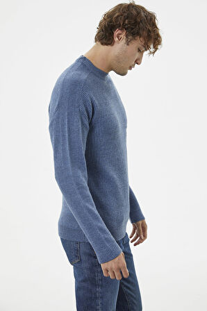 Selanik Örgü Basic Triko Kazak - Indigo