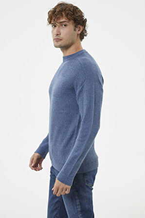 Selanik Örgü Basic Triko Kazak - Indigo