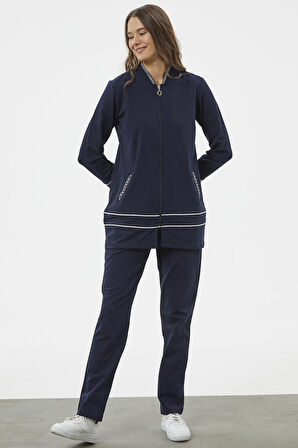 Büyük Beden Tunik Eşofman Takım - Lacivert