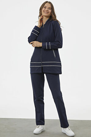 Büyük Beden Tunik Eşofman Takım - Lacivert