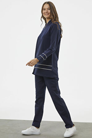 Büyük Beden Tunik Eşofman Takım - Lacivert