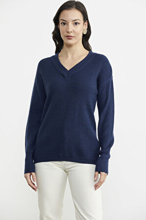 V Yaka Triko Kazak - Lacivert