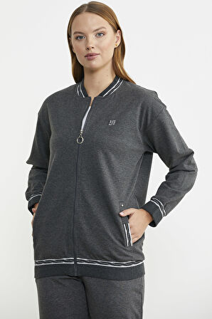 Triko Kombinli Tunik Eşofman Takım - Antrasit