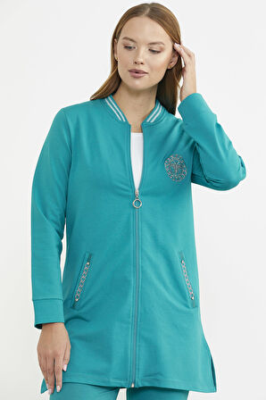 Marine Detaylı Tunik Eşofman Takım - Petrol