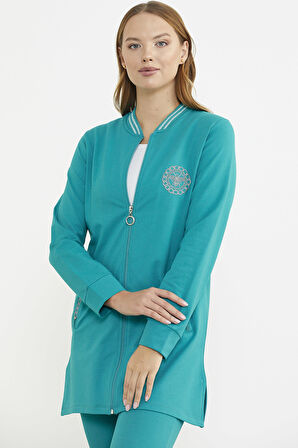 Marine Detaylı Tunik Eşofman Takım - Petrol