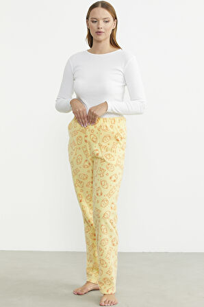 Polar Desenli Kışlık Tek Alt - Sarı