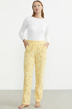 Polar Desenli Kışlık Tek Alt - Sarı