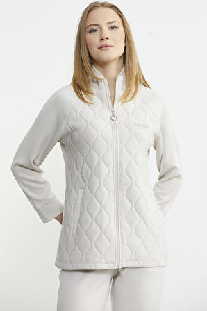 Dik Yaka Fermuarlı Eşofman Takım - Taş