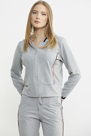 Renkli Biye Detaylı Jogger Eşofman Takım - Gri