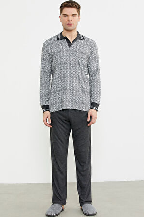 Sementa Yumuşak Dokulu Polo Yaka Pijama Takım 84420 