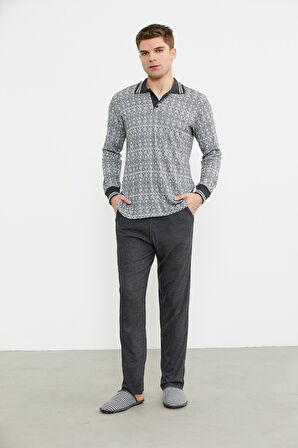 Sementa Yumuşak Dokulu Polo Yaka Pijama Takım 84420 