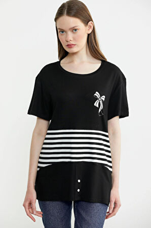 25Y2231-60086 SEMENTA BASKILI ÇİZGİ DTY. TSHIRT