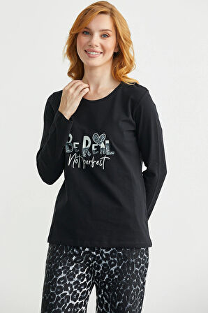 Sementa Yumuşak Dokulu Leopar Kombinli Rahat Takım 76486 