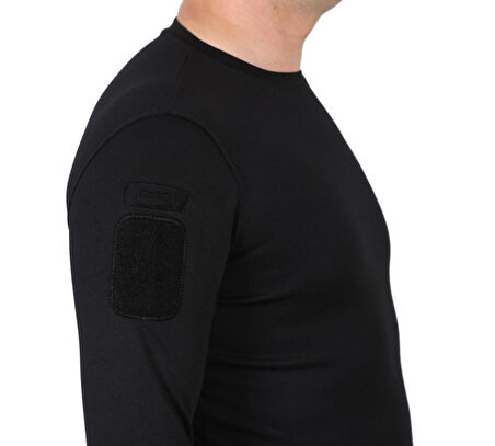 Single Sword Bisiklet Yaka Uzun Kollu  Basic&Taktik Erkek T-shirt SİYAH-2XL