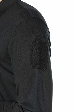 Single Sword Bisiklet Yaka Uzun Kollu  Basic&Taktik Erkek T-shirt SİYAH-2XL