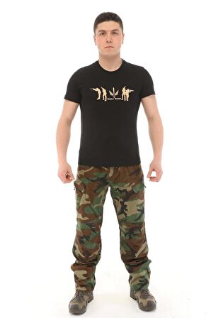 Single Sword Bisiklet Yaka Kısa Kollu Baskılı T-Shirt Tişört