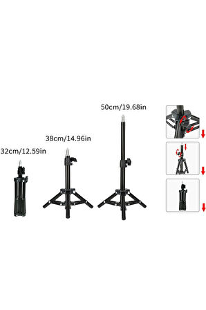 Youtuber Led Selfie Işığı Telefon Tutuculu Tripod 12 Inç 2.1 M