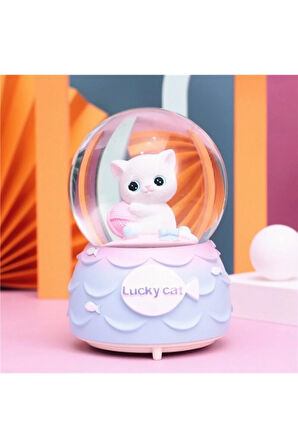 Rgb Işıklı Müzikli Mini Boy Kar Küresi No-10