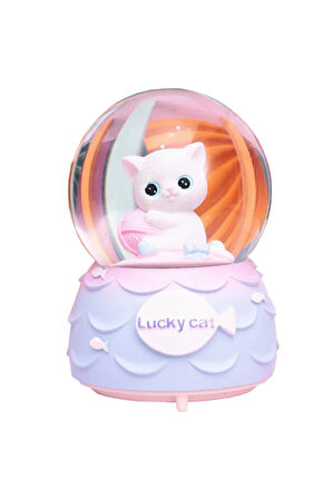 Işıklı Müzikli Kar Püskürtmeli Büyük Boy Pilli Kar Küresi 16x32 No-35