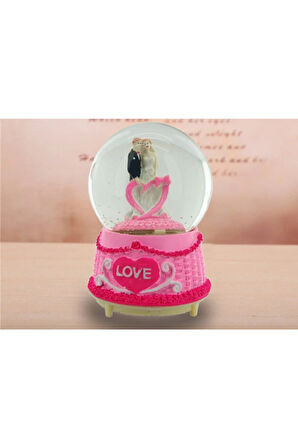 Işıklı Müzikli Kar Püskürtmeli Büyük Boy Pilli Kar Küresi 16x32 No-43