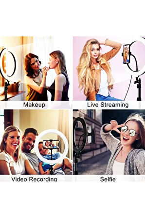 Youtuber Led Işıklı Halka 13 Inch Selfie/yayıncı/makyaj Işığı 210 Cm Tripod