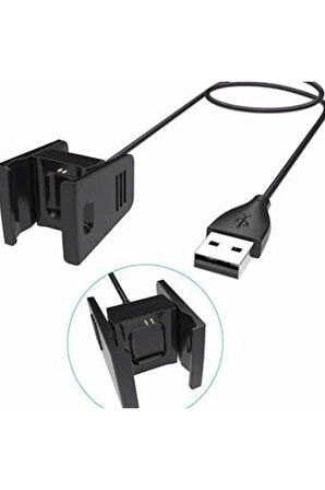 Fitbit Charge 2 Ile Uyumlu Akıllı Saat Usb Şarj Kablosu Siyah
