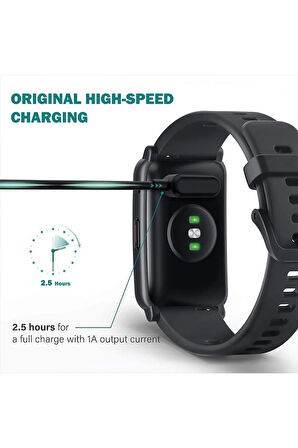 Huawei Watch Fit 2 Ile Uyumlu Akıllı Saat Için Manyetik Usb Şarj Kablosu Siyah