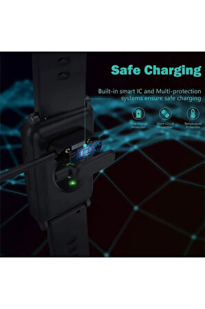 Huawei Children 4x Ile Uyumlu Akıllı Saat Için Manyetik Usb Şarj Kablosu Siyah