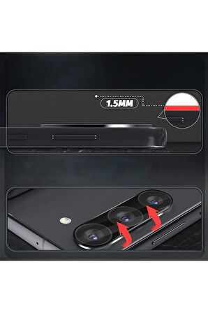 Galaxy S23 Ile Uyumlu Kamera Lens Koruma Ile Uyumlu Halcyon Tam Kaplayan Kamera Koruma Siyah
