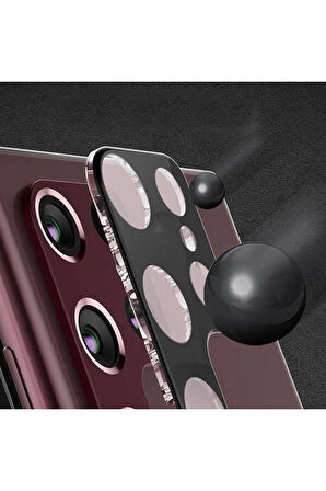 Galaxy S23 Ultra Ile Uyumlu Kamera Lens Koruma Ile Uyumlu Halcyon Tam Kaplayan Kamera Koruma Siyah