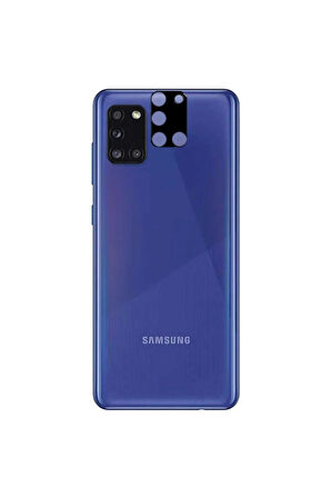 Samsung Galaxy A31 Ile Uyumlu 3d Kamera Lens Koruma Z-panoply Tam Kaplayan Kamera Koruma Siyah