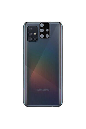 Samsung Galaxy A51 Ile Uyumlu 3d Kamera Lens Koruma Z-panoply Tam Kaplayan Kamera Koruma Siyah
