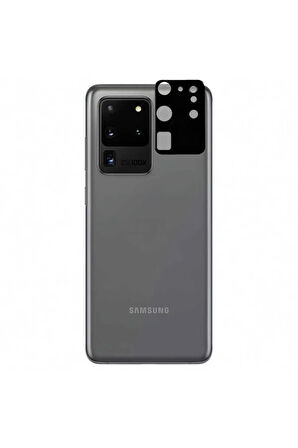 Samsung Galaxy S20 Ultra Ile Uyumlu 3d Kamera Lens Koruma Z-panoply Tam Kaplayan Kamera Koruma Siyah