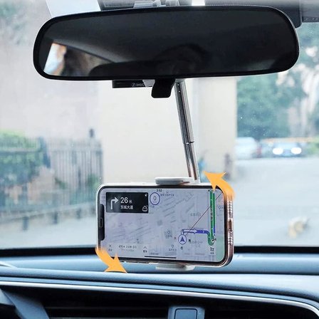 Coverzone Ayarlanabilir Araç Dikiz Aynası Telefon Tutucu GPS Takip Standı Universal 6-10cm Telefon Tutucu - Outlet