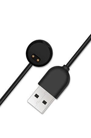 Xiaomi Mi Band 5 Ile Uyumlu Akıllı Saat Şarj Kablosu Manyetik Usb Şarj Aleti Siyah