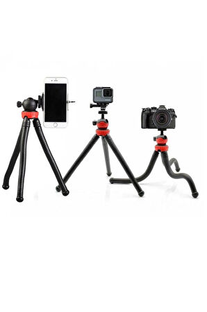 Flexible Youtuber 30cm Ahtapot 360 Derece 320gr Selfie Telefon Tutucu Tripod+Bluetooth Kumandalı