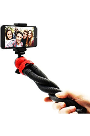 Flexible Youtuber 30cm Ahtapot 360 Derece 320gr Selfie Telefon Tutucu Tripod+Bluetooth Kumandalı