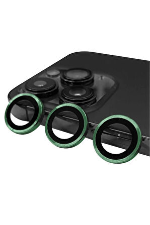 Iphone 14 Pro Ile Uyumlu Profesyonel Kamera Lens Koruma Camcov Koyu Yeşil