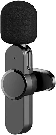 Coverzone Kablosuz Yaka Mikrofonu Tekli iPhone ile Uyumlu Telefon TYPE-C Portu Telefon 2.4G PC tablet Video Kayıt Röportaj Canlı Yayın Vlog VLG1