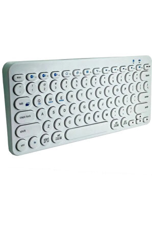 B380 Bluetooth Bağlantılı Ince Tasarım Ipad Ile Uyumlu Telefon Tablet Için Q Klavye Beyaz