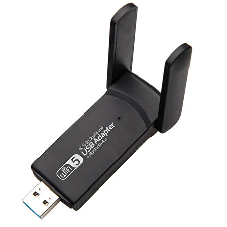 Coverzone Wireless Adaptör Wifi Ağ Kartı Masaüstü Bilgisayar Pc ile Uyumlu 2,4G 5G Usb 3.0 AC1300