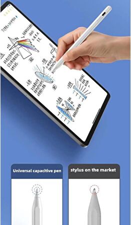 Coverzone Dokunmatik Kalem Universal Tüm Tablet ve Telefonlar ile Uyumlu Aktif Kapasitif Kalem Şarjlı Led Göstergeli Profesyonel K2260