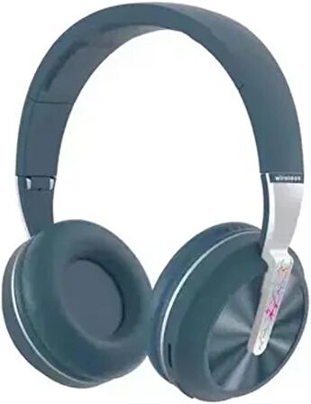 Coverzone Kablosuz Kulaklık Renkli Desenli Aux Kablo TF Kart Desteği Konforlu Kaliteli Müzik Colorful Light (MAVİ-GÜMÜŞ)