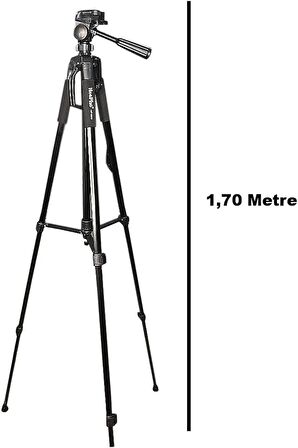 Coverzone Tripod Bluetooth Kumandalı Şarjlı Kalın Sağlam Aliminyum Kalın Gövdeli Profesyonel Telefon Tutucu Çantalı 170 Cm Tripod Neepho F8840