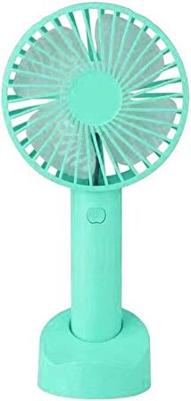 Taşınabilir Mini USB Fan Telefon Standlı El Fanı 3 Kademeli Üfleyici Mini Vantilatör Soğutucu Evde Ofiste Yolda Kullanım 21cm Mini Fan HR023 (MAVİ)