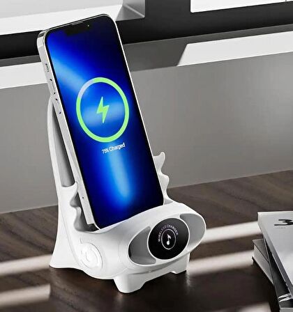 Coverzone 3 in 1 Kablosuz şarj cihazı Ve Telefon Tutucu Masaüstü Evrensel 15W Qi Kablosuz Şarj İstasyonu Iphone Stand Dock Akıllı Hızlı Kablosuz Şarj Standı