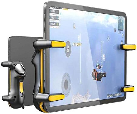 Coverzone 6 Parmak Gamepad Joystick Tablet ipad Geniş Ekran Altı Parmaklı Pubg'ye Özel Otomatik Seri Oyun Kolu Manyetik Tablet Tetik