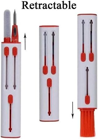 Coverzone Cep Telefonu Kulaklığı Temizlik Kiti Laptop Bilgisayar Klavyesi Tamirci Temizlik Seti All in One Telefon Ekranı Bakım Aracı Elektronik Cihaz Bakım Seti 3 Farklı Renk Seçeneği (Kırmızı)